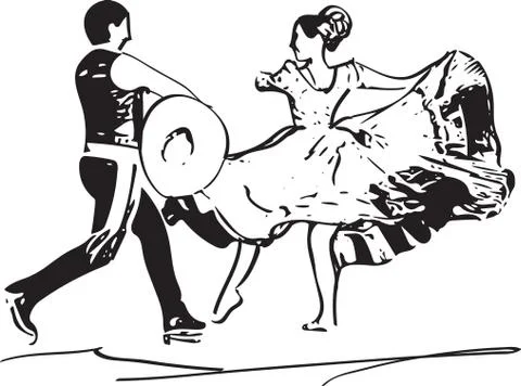 Illustration of Couple dancing Stock Illustration