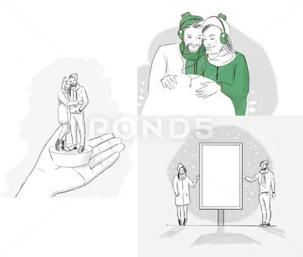 Illustration of a couple Stock Illustration