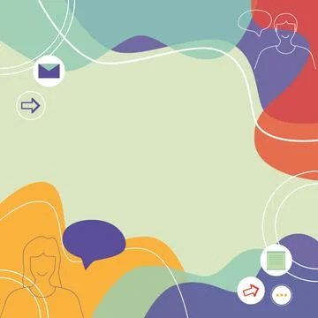 Illustration Of Couple Speaking In Chat Cloud Exchanging Messages Talking About Illustrazione stock