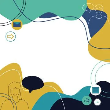 Illustration Of Couple Speaking In Chat Cloud Exchanging Messages Talking About Illustrazione stock