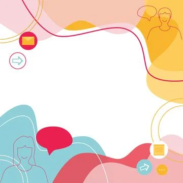 Illustration Of Couple Speaking In Chat Cloud Exchanging Messages Talking About Illustrazione stock