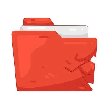 Illustration of Cracked Folder Stock Illustration