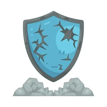 Illustration of Cracked Shield Illustrazione stock