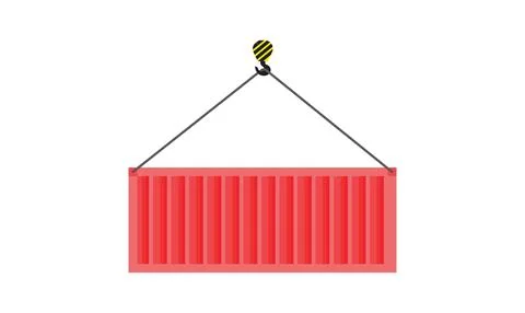 Illustration crane container import isolated unique on white background Stock Illustration