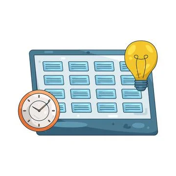 Illustration of Creative Concepts with Time and Innovation Stock Illustration