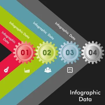 Illustration of creative gears Info-graphics options banner Stock Illustration
