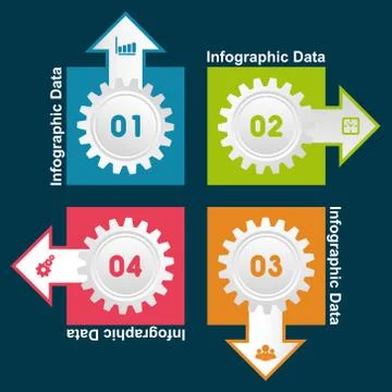 Illustration of creative gears Info-graphics options banner Illustrazione stock