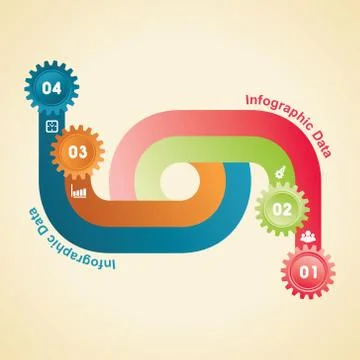 Illustration of creative gears Info-graphics options banner Stock Illustration