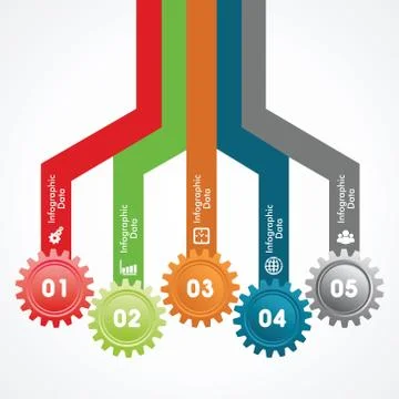 Illustration of creative gears Info-graphics options banner Stock Illustration