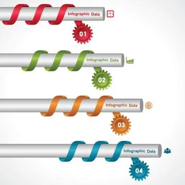 Illustration of creative gears Info-graphics options banner Stock Illustration