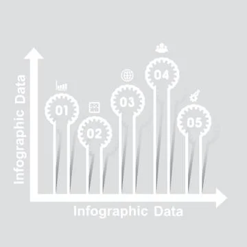 Illustration of creative gears Info-graphics options banner Stock Illustration