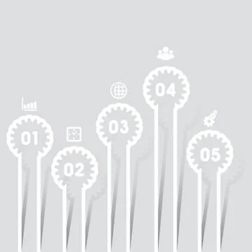 Illustration of creative gears Info-graphics options banner Stock Illustration