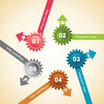 Illustration of creative gears Info-graphics options banner Illustrazione stock