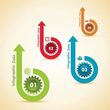 Illustration of creative gears Info-graphics options banner Stock Illustration