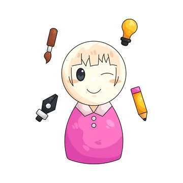 Illustration of creative person Stock Illustration
