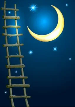 Illustration with a crescent Stock Illustration