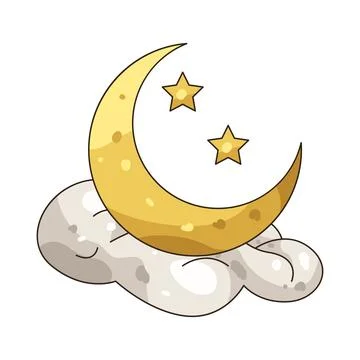 Illustration of crescent moon Stock Illustration