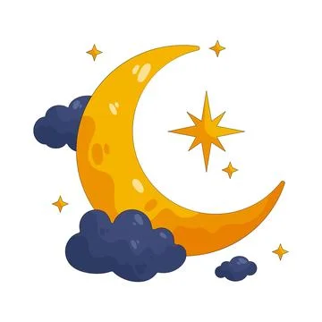 Illustration of crescent moon Stock Illustration