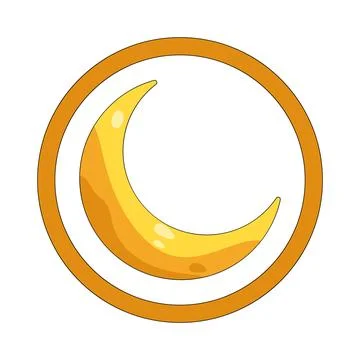 Illustration of crescent moon within a circle Stock Illustration