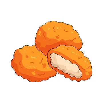 Illustration of Crispy chicken nuggets Stock Illustration