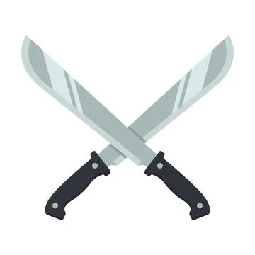 Illustration of crossed machetes. Vector. Stock Illustration