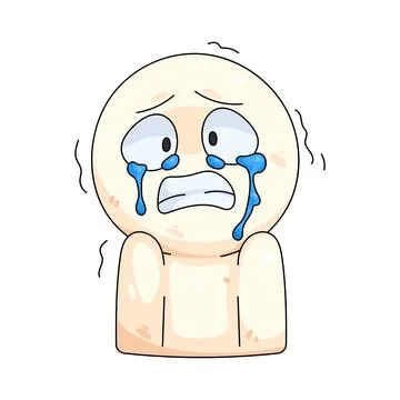 Illustration of crying face Stock Illustration