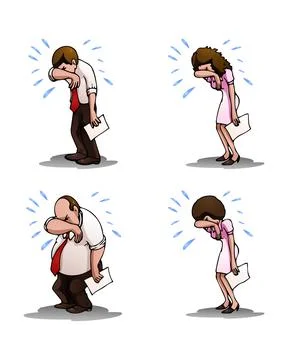 Illustration of a  crying workers Stock Illustration