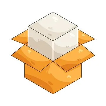 Illustration of cube in a box Stock Illustration