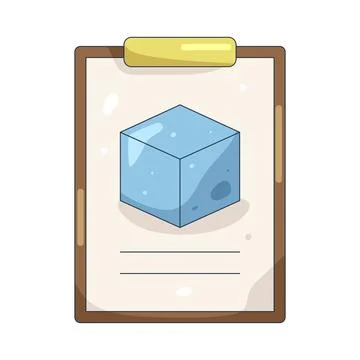 Illustration of cube with a clipboard 스톡 일러스트