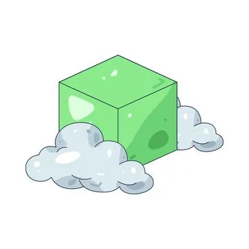 Illustration of cube with a cloud Stock Illustration