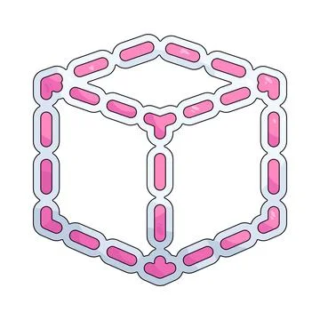 Illustration of cube with dotted edges Stock Illustration