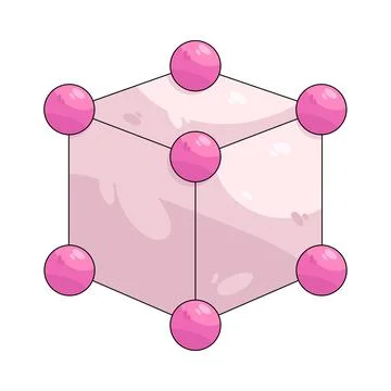 Illustration of cube with dotted edges Stock Illustration