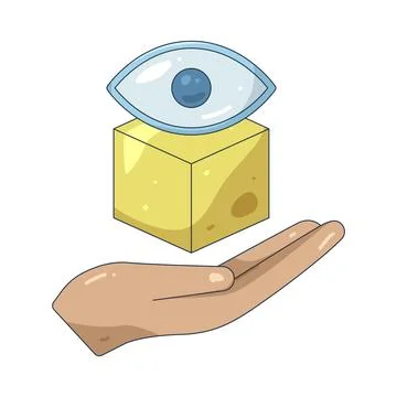 Illustration of cube with an eye Stock Illustration