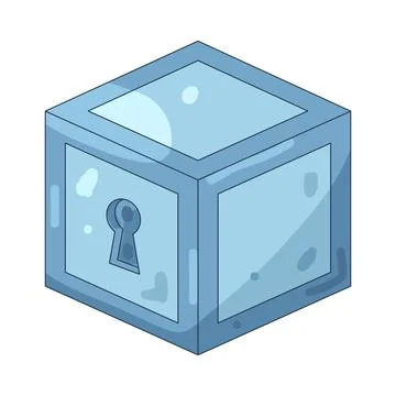Illustration of cube with a keyhole Stock Illustration
