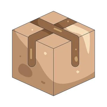 Illustration of cube with package tape 스톡 일러스트