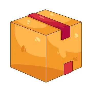 Illustration of cube with package tape Stock Illustration