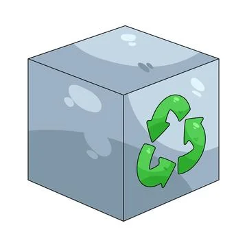 Illustration of cube with recycle arrows Stock Illustration