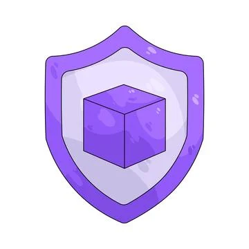 Illustration of cube with a shield Stock Illustration