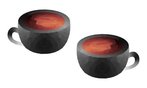 Illustration of a cup of coffee in low poly style Stock Illustration
