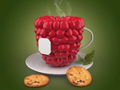 Illustration of a cup-shaped raspberry Stock Illustration