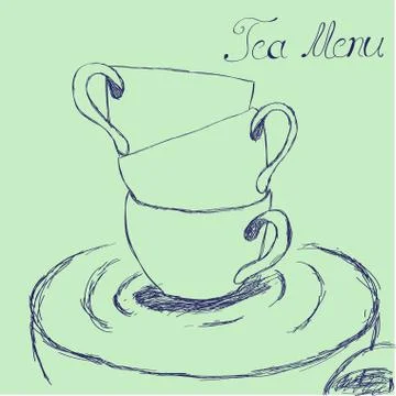 Illustration with cups Stock Illustration