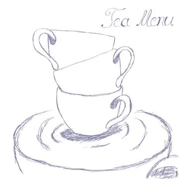 Illustration with cups Stock Illustration