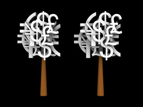 Illustration of a currency tree Stock Illustration