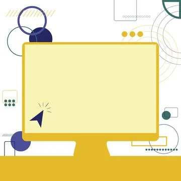 Illustration Of Cursor In A Big Blank Screen Monitor Searching For New Wonderful Illustrazione stock
