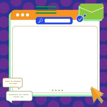 Illustration Of Cursor In A Big Blank Screen Monitor Searching For New Wonderful Illustrazione stock