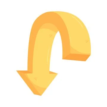 Illustration of curved arrow down Stock Illustration