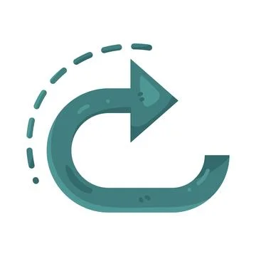 Illustration of curved arrow pointing right Stock Illustration