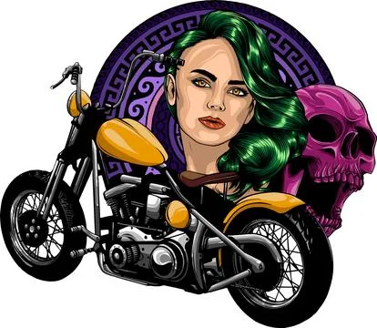 Illustration of custom motorcycle chopper vector design Stock Illustration