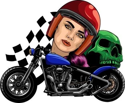 Illustration of custom motorcycle chopper vector design Illustrazione stock