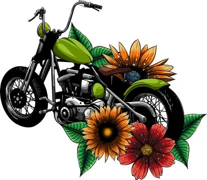 Illustration of custom motorcycle chopper vector design Stock Illustration
